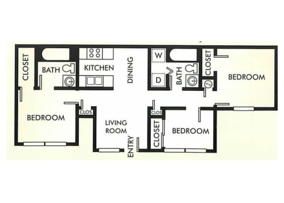 Three Bedroom apartment home
