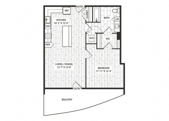 Oak Floor Plan at The Sur, Arlington, VA, 22202