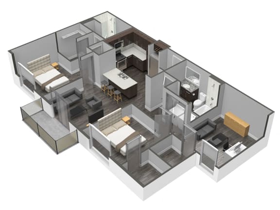three_bedroom_home_floor_plan at Spoke Apartments, Atlanta, Georgia