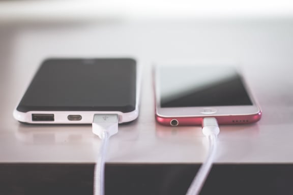 two_phones_charging at Spoke Apartments, Atlanta, GA, 30307
