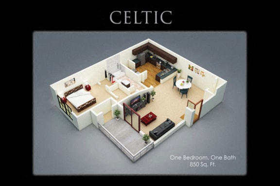 Celtic Floor Plan at Fenwyck Manor Apartments, Chesapeake, Virginia