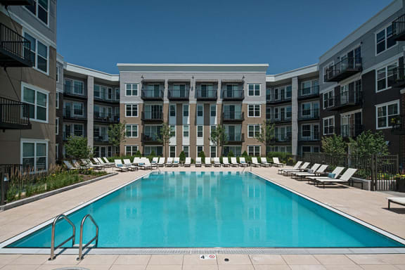 Relaxing Swimming Pool With Sundeck at Marq on Main, Lisle, IL