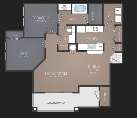 1 bedroom 1 bathroom A3 Renovated Floor Plan 1 bedroom 1 bathroom A3 Renovated Floor Plan at Promenade at Carillon, St. Petersburg