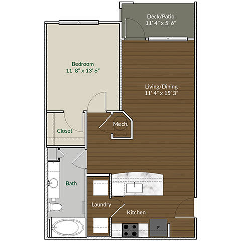 Our A1 Floorplan at Apartments @ Eleven240, North Carolina