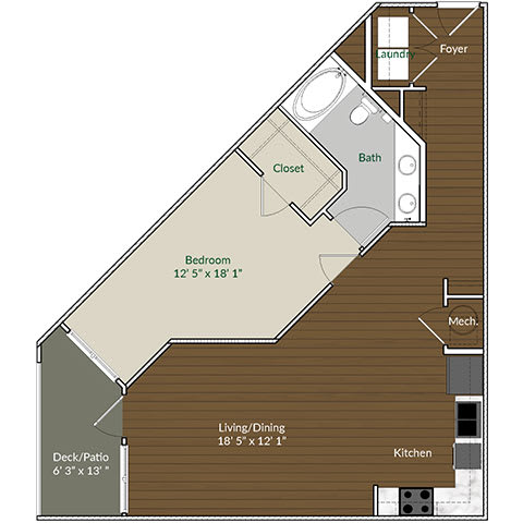 Our A4 floor plan Our A4 floor plan at Apartments @ Eleven240, North Carolina, 28216