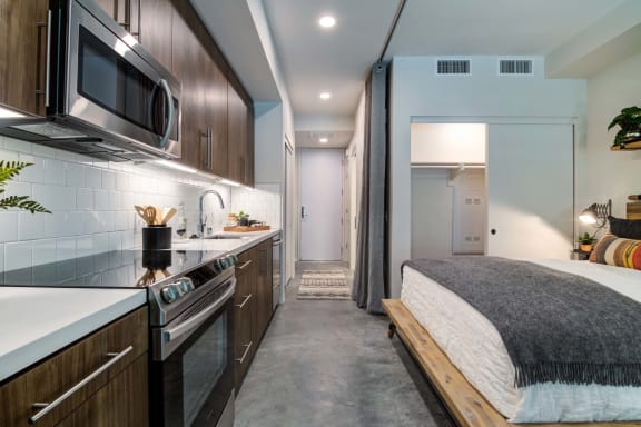 4th and J Studio Kitchen/Bedroom