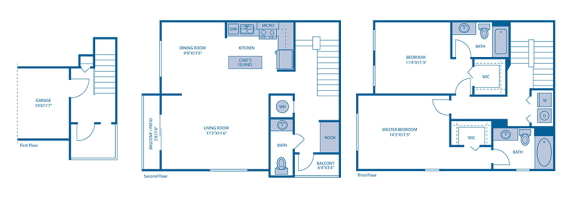 B3 Floor Plan B3 Floor Plan at Horizon at Miramar, Miramar, FL, 33025