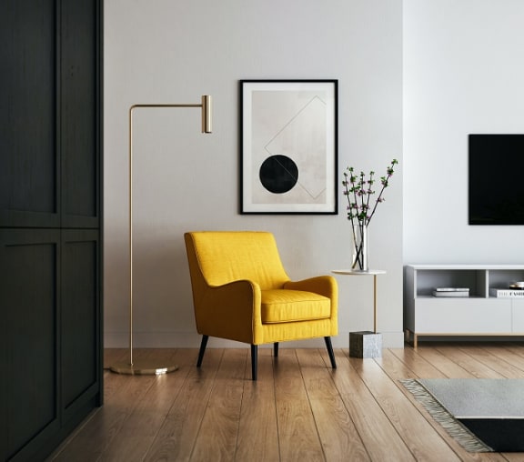Cozy Living Room Decor at River Pointe Apartments