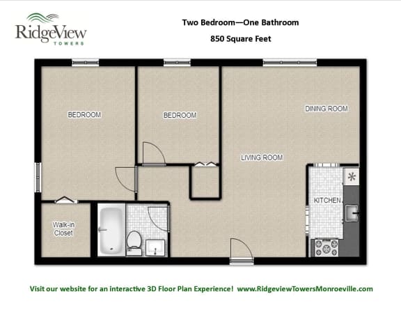  Floor Plan 2 Bedrooms 1 Bathroom