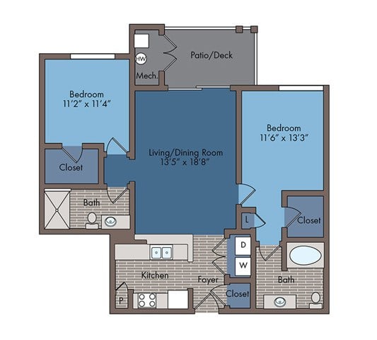 Jackson Floor Plan at Abberly Square Apartment Homes, Maryland, 20601