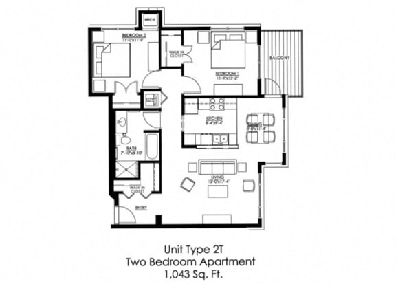 Floor Plan  Two Bedroom T