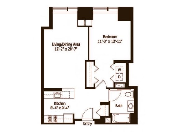 1B Floor Plan |Hartford 21