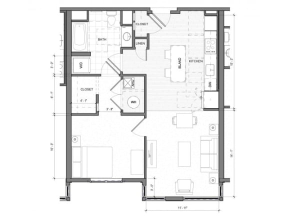 1Bedroom A Floor Plan| Merc