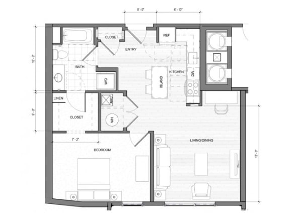 1Bedroom A Floor Plan| Merc