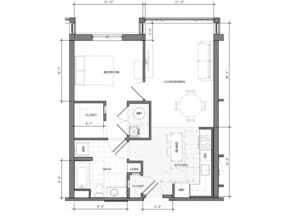 1BR Standard Floor Plan| Merc