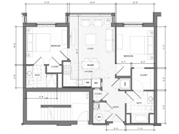 2BR B Floor Plan| Merc