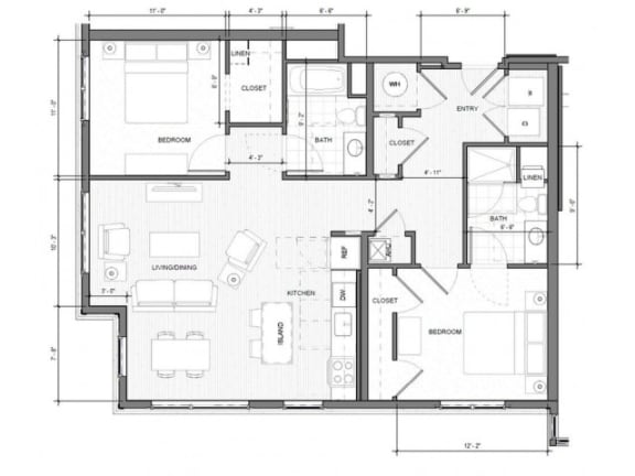 Floor Plan  2BR-Corner-C Floor Plan| Merc
