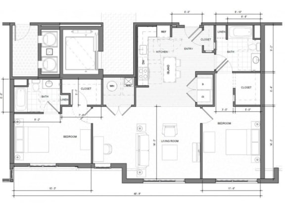 Floor Plan  2BR-D Floor Plan| Merc