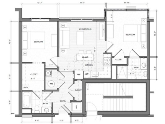 Floor Plan  2BR-E1 Floor Plan| Merc