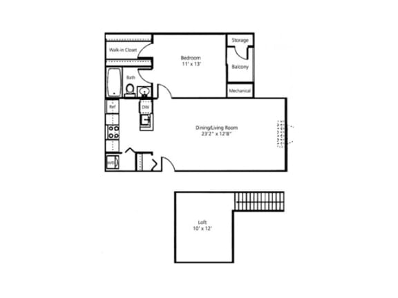 Linden Loft Floor Plan | Pavilions