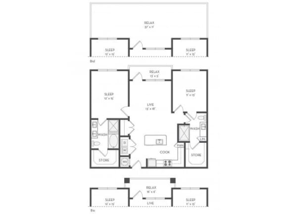 B2 Floor Plan | The District at Rosemary