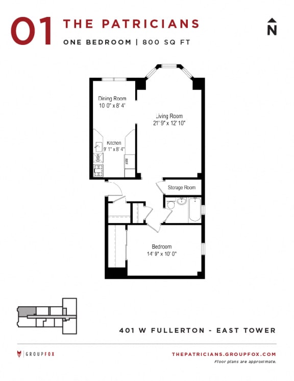Group Fox - The Patricians - One Bedroom Floor plan