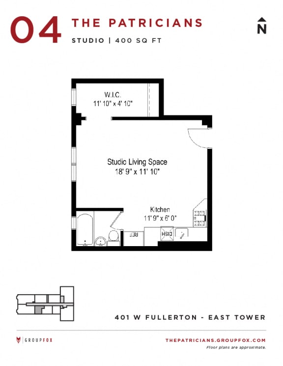 Group Fox - The Patricians - Studio Floor plan
