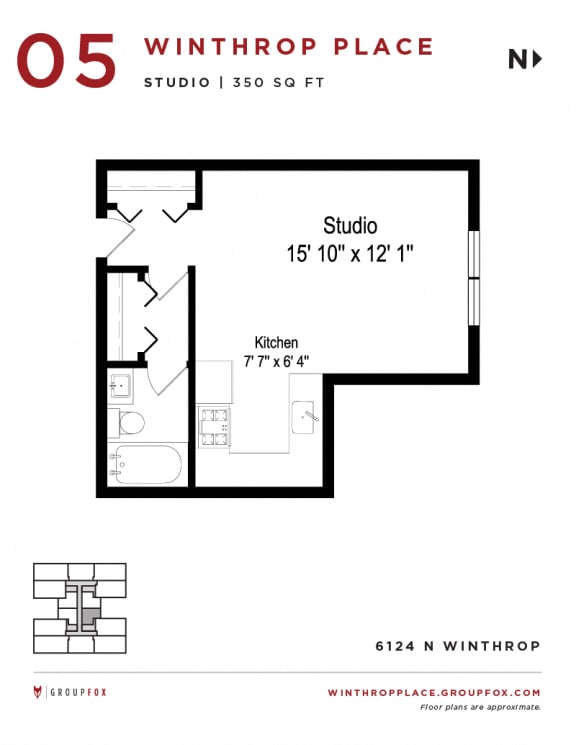 Winthrop Place - Studio Floorplan