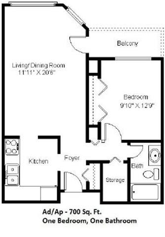  Floor Plan 1 BEDROOM (A1)