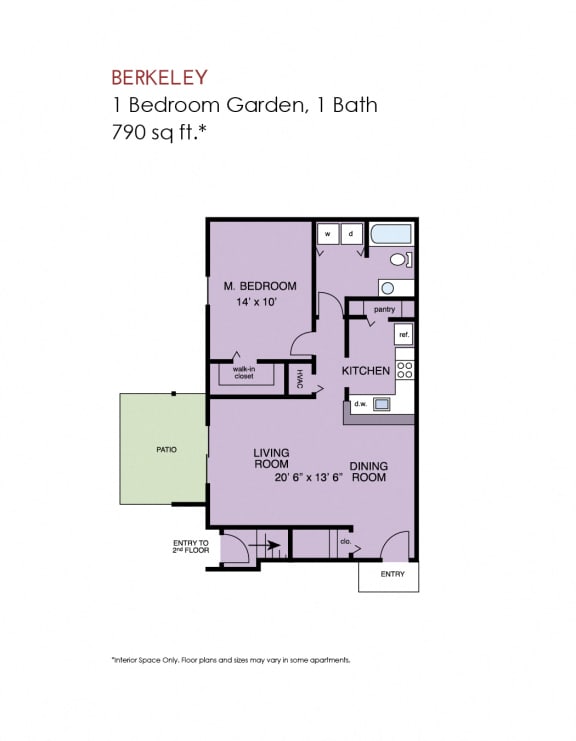 Floor Plan  Berkeley - 1 bedroom