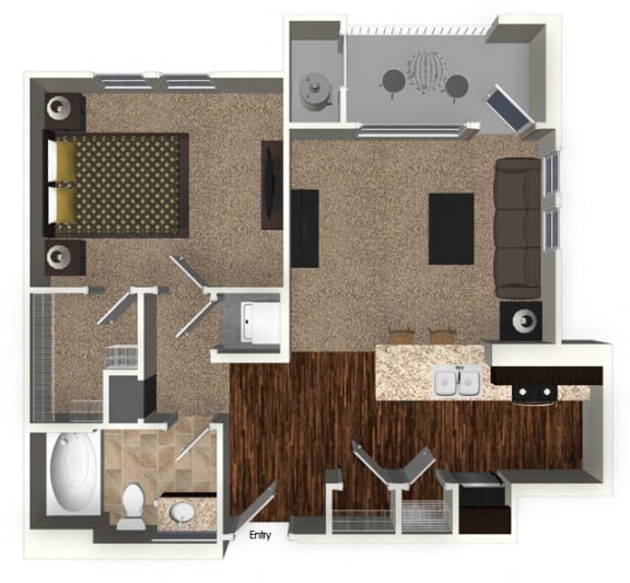 A1 Floor Plan at Miro Apartments, Santa Fe Springs, 90670