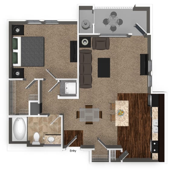 A3 Floor Plan 760 sq.ft. at Miro Apartments, California, 90670