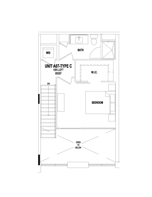 Floor Plan  1 Bedroom, 1.5 Bathrooms - Loft