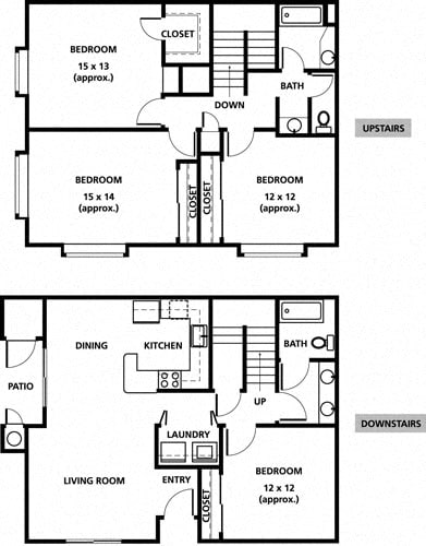 Floor Plan  4 Bedrooms, 2 Bathrooms