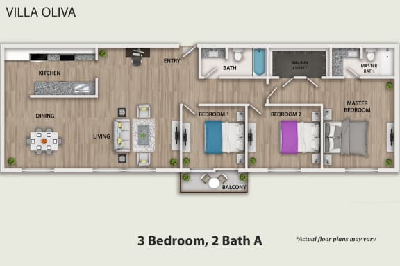 Floor Plan  3 Bedroom 2 Bath