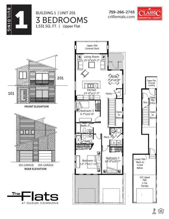  Floor Plan Building 1 Upper  - 3 Bedroom