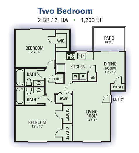 Floor Plan  Maplewood Pointe Two Bedroom