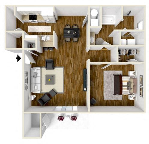 Floor Plan  1 Bedroom