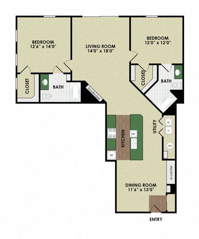 Floor Plan  at Central Park Apartments, Columbus, OH