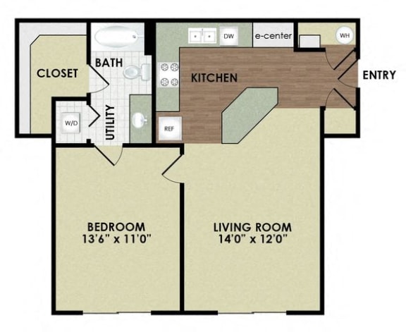Floor Plan  at Central Park Apartments, Columbus, 43235