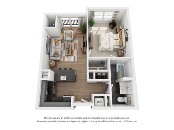 Baldwin | 1 bed - 1 Bath at Riverwalk, Conshohocken, PA, 19428