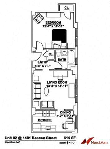 Floor Plan  Floor plan at The Regent, Massachusetts, 02446