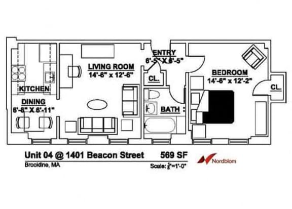 Floor plan at The Regent, Brookline, 02446