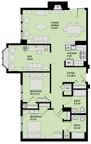 Floor plan Floor plan at Marion Square, Brookline, MA