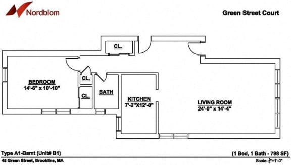 Floor plan Floor plan at Green Street, Brookline,Massachusetts