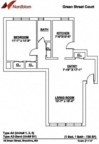 Floor plan Floor plan at Green Street, Massachusetts