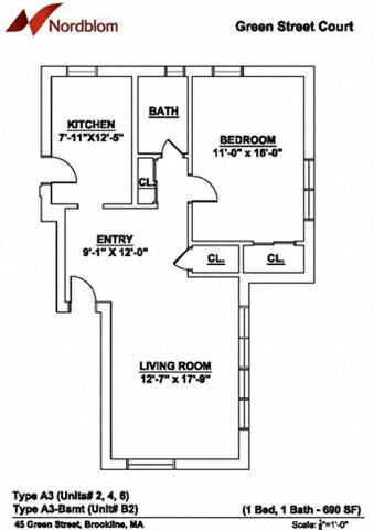 Floor plan Floor plan at Green Street, Brookline