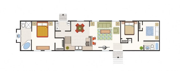 Floor Plan  3 Bed 2 Bath Solitaire Floor Plan at Valley Ridge Rental Homes at 8671 SW Loop 410, San Antonio, TX 78242