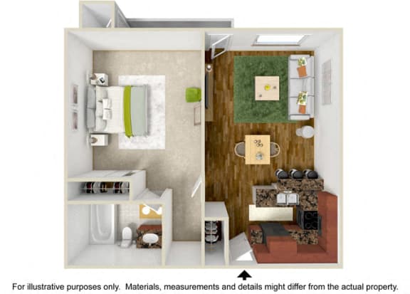 Floor Plan  1 Bedroom 1 Bath