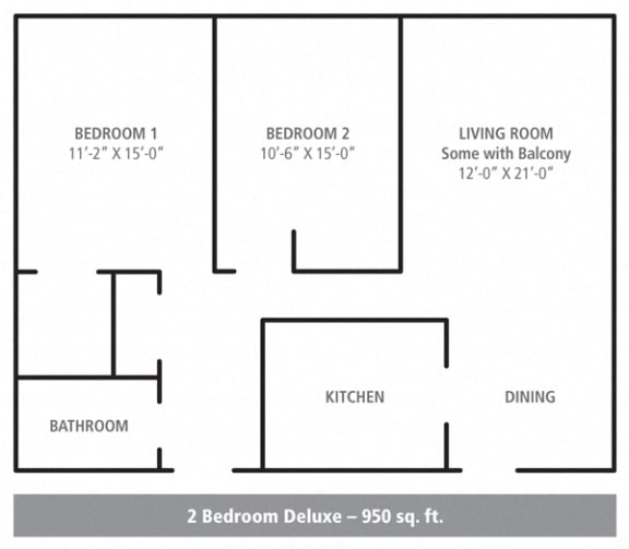  Floor Plan 2 Bedroom Deluxe